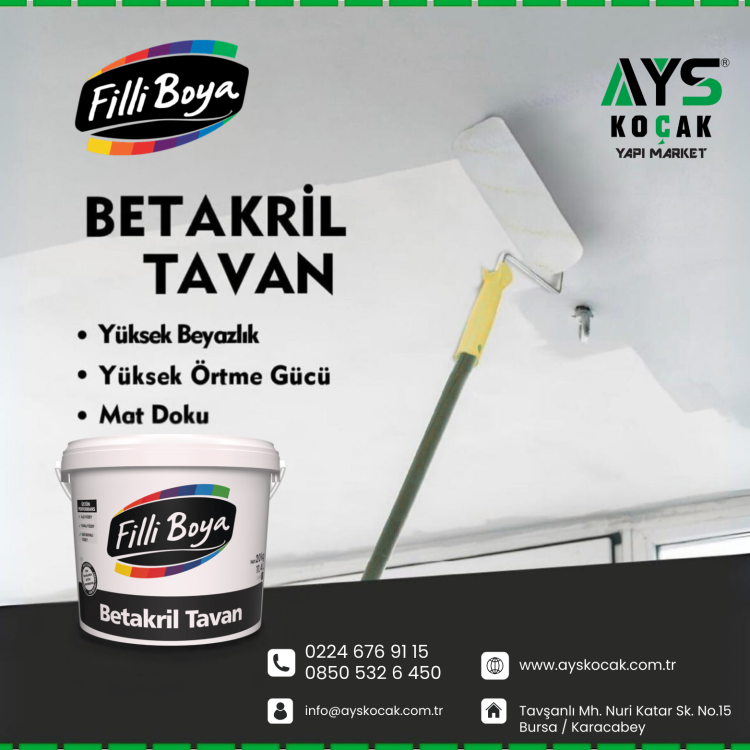FİLLİ BOYA BETAKRİL TAVAN BOYASI - Görsel 2