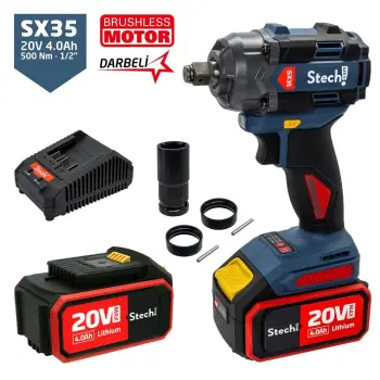 StechEnd SX35 Akülü Darbeli Somun Sıkma 2 x 4 A.h Akü 500NM Tork